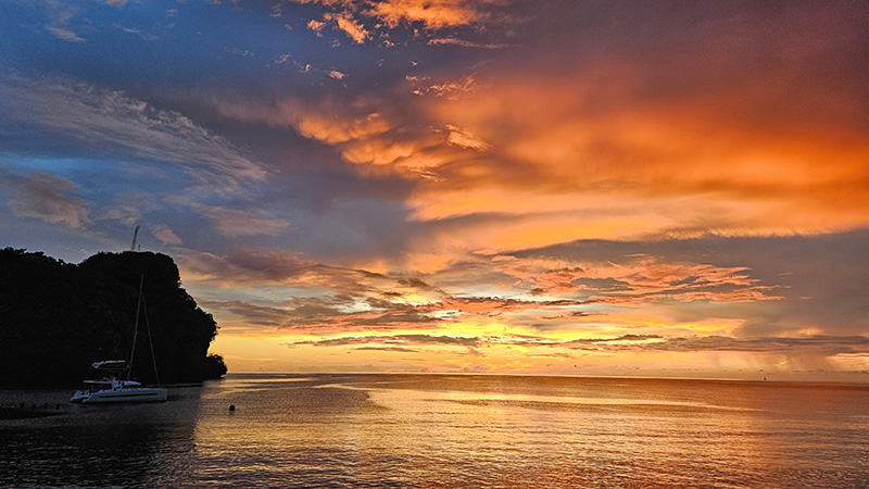 Croisières en Méditerranée, coucher de soleil